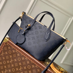 BLOSSOM PM 20 IN DARK BLUE MONOGRAM PERFORATED CALFSKIN