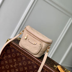 MINI BUMBAG 17 IN NUDE PINK EMBOSSED MONOGRAM EMPREINTE CALFSKIN