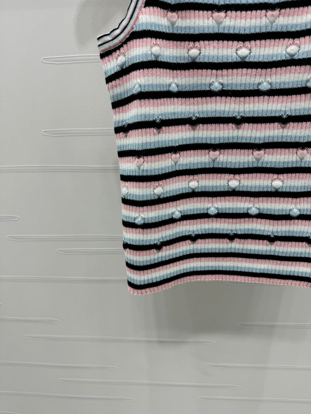 Chanel 25 Pink Black Striped Knit Tank Top