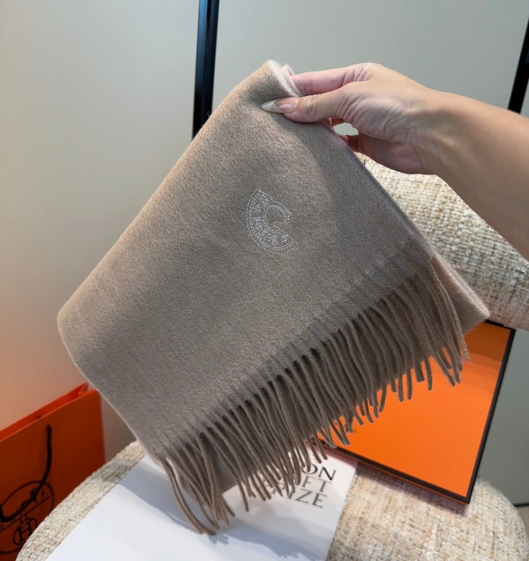 HERMES 25S SCARF 190 IN CASHMERE 854639