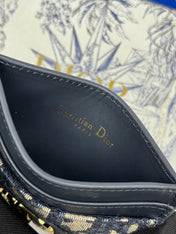 DIOR 25S 30 MONTAIGNE CARD HOLDER 10 IN BLACK OBLIQUE JACQUARD CANVAS