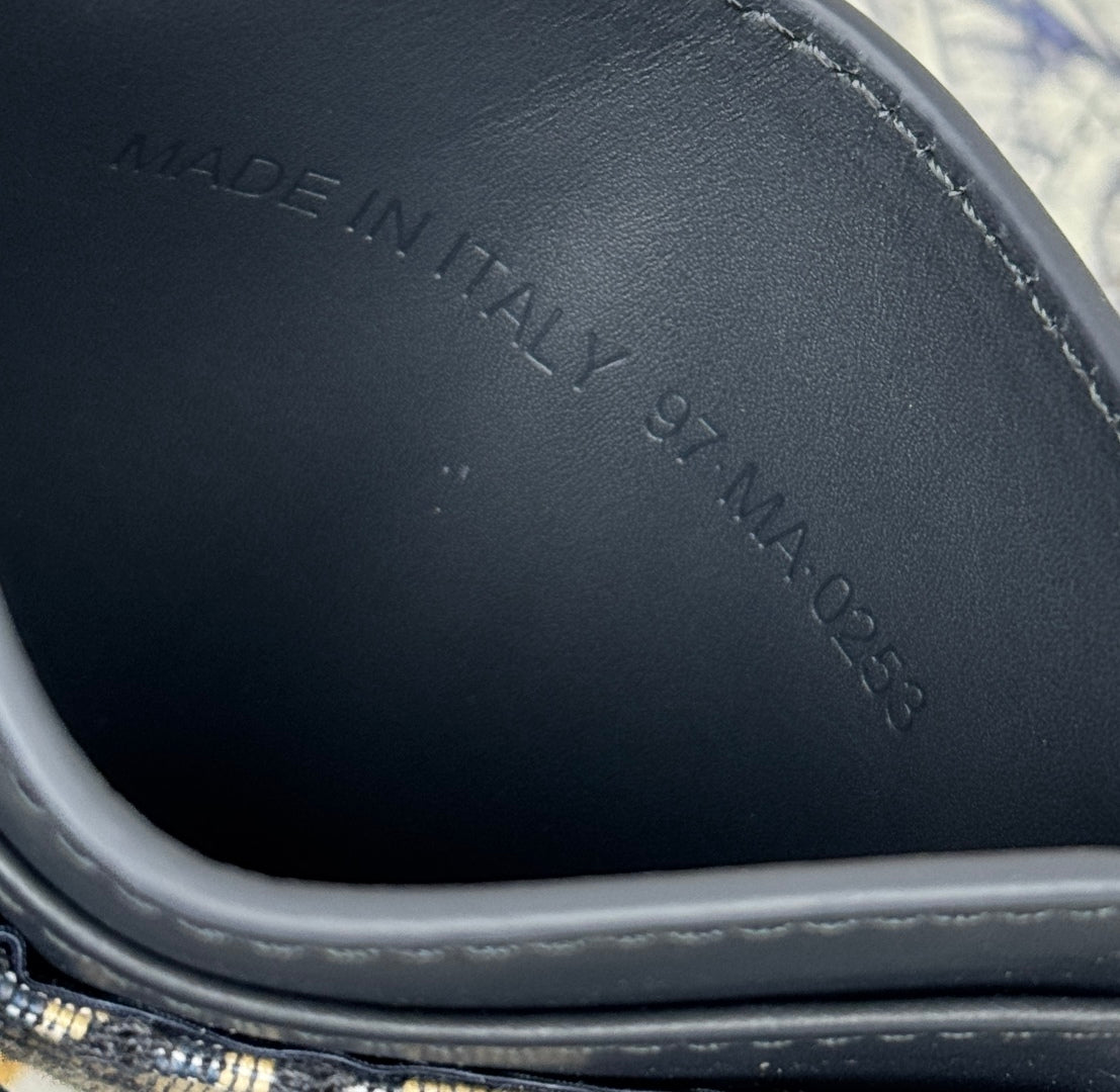 DIOR 25S 30 MONTAIGNE CARD HOLDER 10 IN BLACK OBLIQUE JACQUARD CANVAS