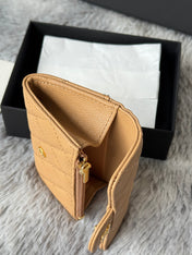 CHANEL 25S CLASSIC FLAP CARD HOLDER 11 IN GOLDEN CARAMEL CAVIAR GOLD HARDWARE