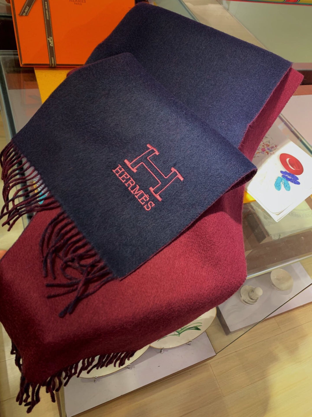 HERMES 25S SCARF 200 IN CASHMERE 856514