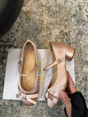 DIOR 25S LOVELY‑D BALLET FLAT 45MM IN NUDE SATIN