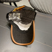 MM BASEBALL CAP IN BLACK DENIM AND CALFSKIN