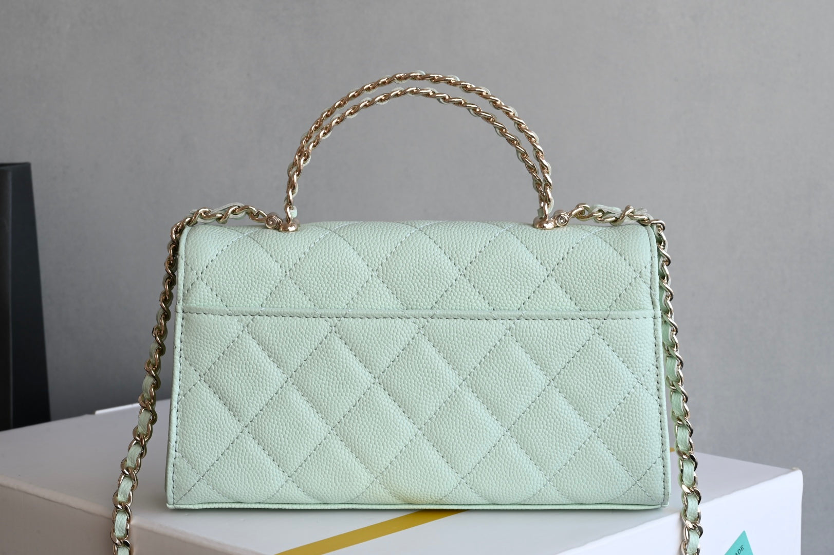 CHANEL 25S KELLY 18 CM IN MINT GREEN LAMBSKIN