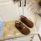 RUBBER SOLE SANDALS IN COCOA BROWN SUEDE