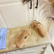 RUBBER SOLE SANDALS IN DARK BEIGE SUEDE