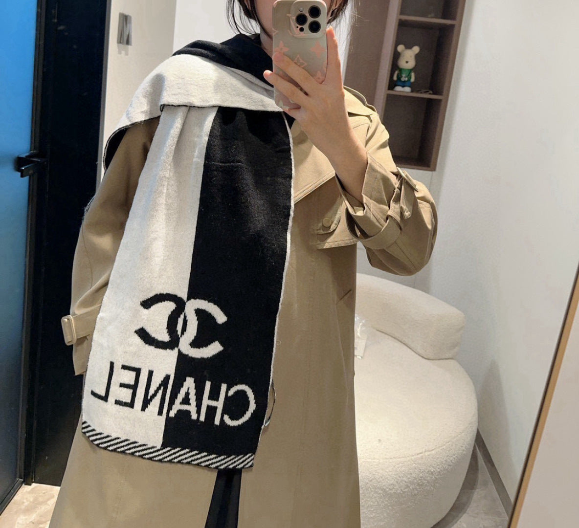 CHANEL 25S SCARF 180 IN CASHMERE 932415