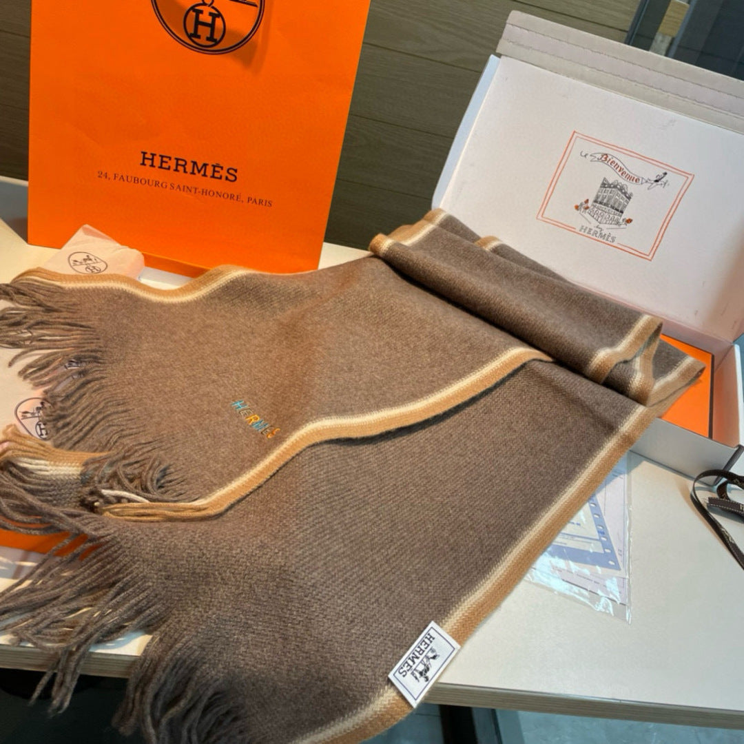 HERMES 25S SCARF 180 IN CASHMERE 989876