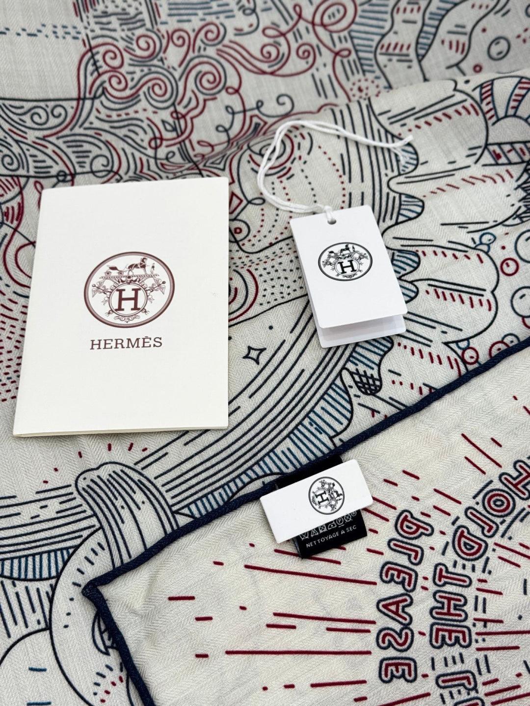 HERMES 25S SCARF 135 IN SILK CASHMERE 987502