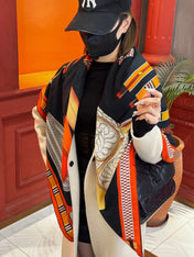 HERMES 25S SCARF 140 IN SILK CASHMERE 989480