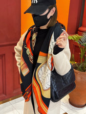 HERMES 25S SCARF 140 IN SILK CASHMERE 989480