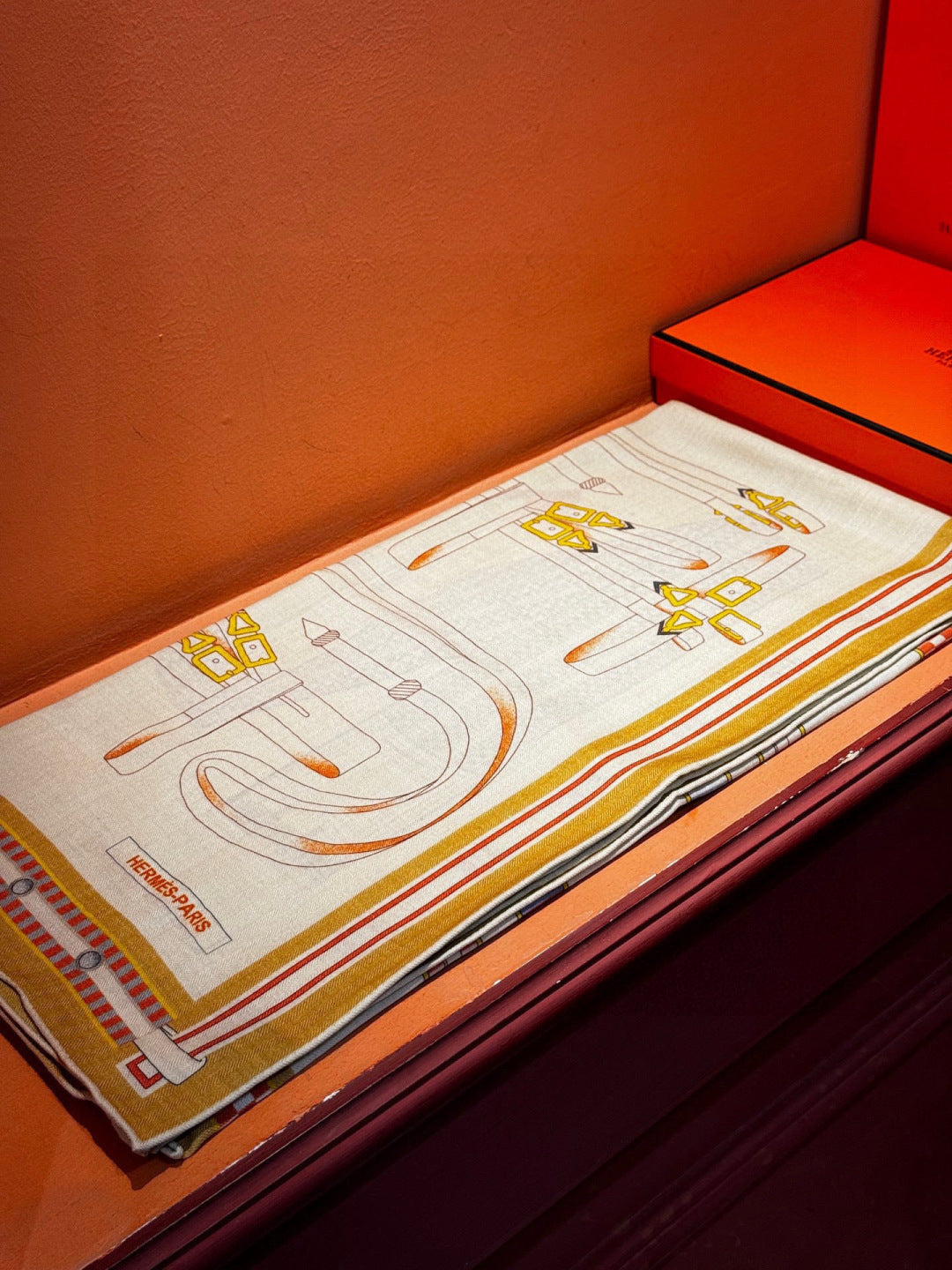 HERMES 25S SCARF 140 IN SILK CASHMERE 989481