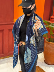 HERMES 25S SCARF 140 IN SILK CASHMERE 989486