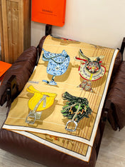 HERMES 25S SCARF 140 IN SILK CASHMERE 989487