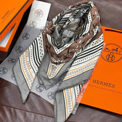 HERMES 25S SCARF 140 IN SILK CASHMERE 991678
