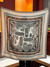 HERMES 25S SCARF 140 IN SILK CASHMERE 991678