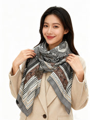 HERMES 25S SCARF 140 IN SILK CASHMERE 991678