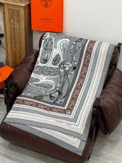 HERMES 25S SCARF 140 IN SILK CASHMERE 991678