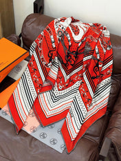 HERMES 25S SCARF 140 IN SILK CASHMERE 991680