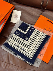 HERMES 25S SCARF 140 IN SILK CASHMERE 991681