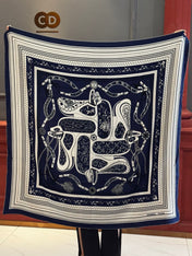 HERMES 25S SCARF 140 IN SILK CASHMERE 991681