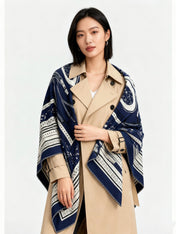 HERMES 25S SCARF 140 IN SILK CASHMERE 991681