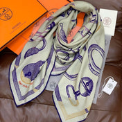 HERMES 25S SCARF 137 IN SILK CASHMERE 991688