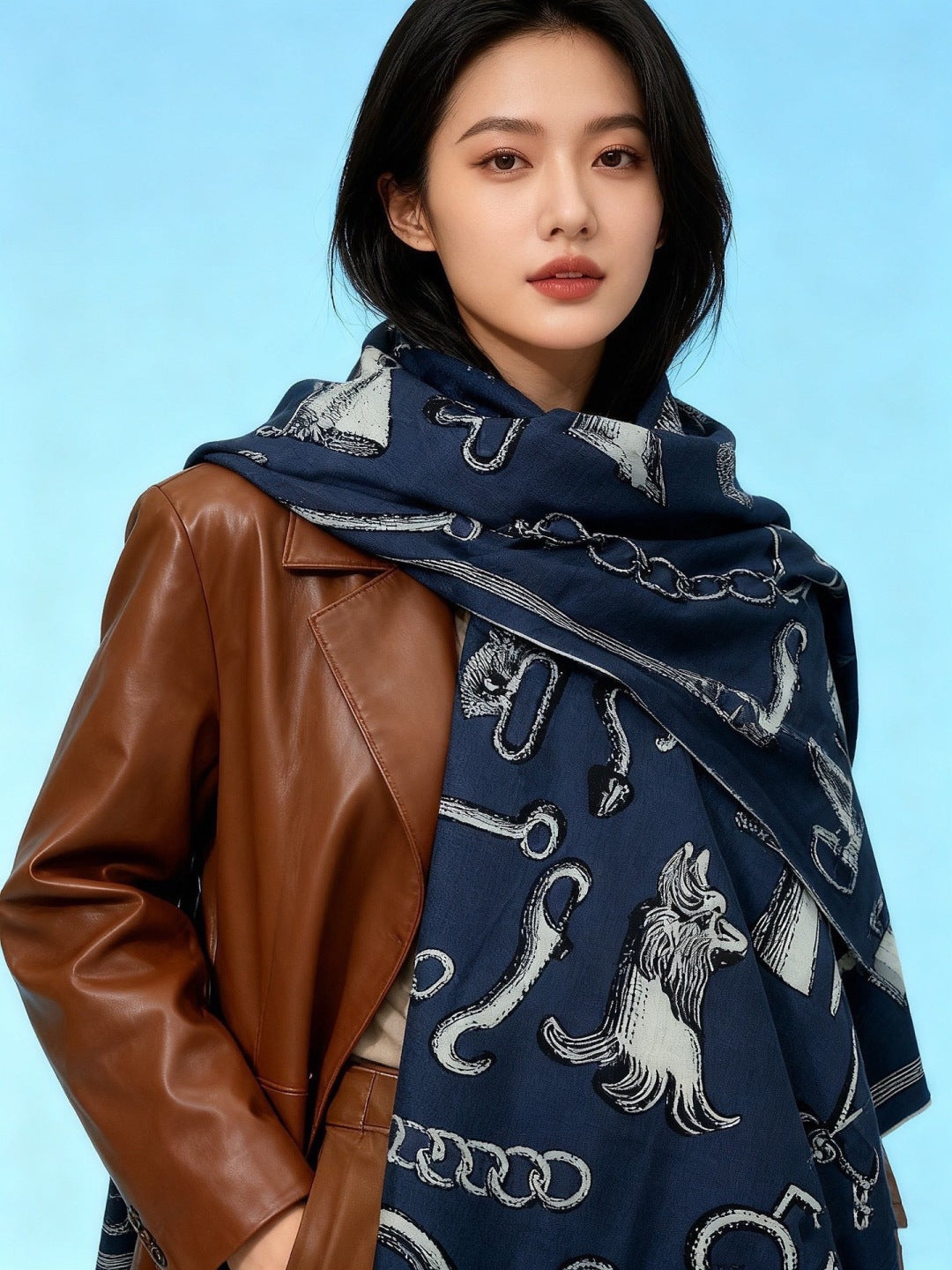 HERMES 25S SCARF 137 IN SILK CASHMERE 991690