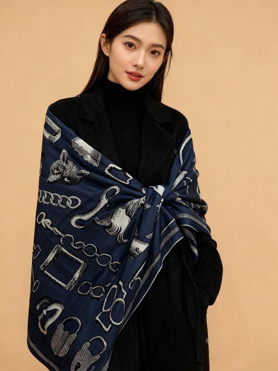 HERMES 25S SCARF 137 IN SILK CASHMERE 991690