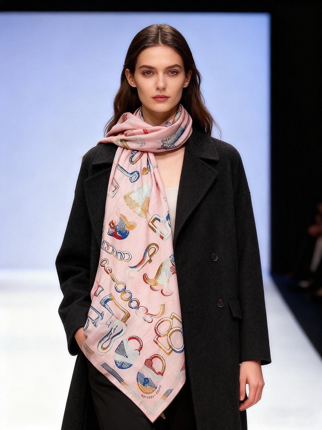 HERMES 25S SCARF 137 IN SILK CASHMERE 991691