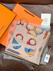 HERMES 25S SCARF 137 IN SILK CASHMERE 991691