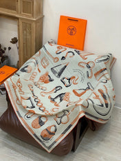 HERMES 25S SCARF 137 IN SILK CASHMERE 991692