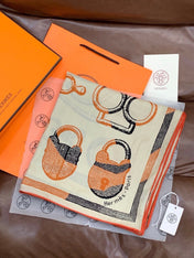 HERMES 25S SCARF 137 IN SILK CASHMERE 991692