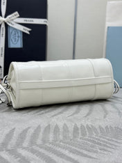 PRADA 25S BONNIE MINI HANDBAG 23 IN WHITE CALFSKIN GOLD HARDWRE