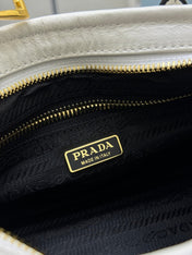 PRADA 25S BONNIE MINI HANDBAG 23 IN WHITE CALFSKIN GOLD HARDWRE