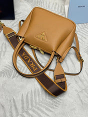 PRADA 25S SMALL BAG 23 IN CARAMEL CALFSKIN GOLD HARDWRE