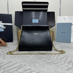 PRADA 25S ENCHAINE MINI BAG 22 IN BLACK CALFSKIN GOLD HARDWRE