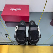 SLIDY VIV' MULES IN BLACK SUEDE