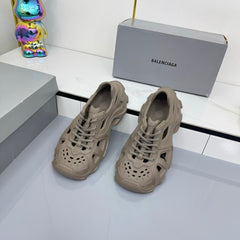 BALENCIAGA 25S SPIDER-MAN SNEAKERS IN TAUPE BROWN SYNTHETIC RUBBER