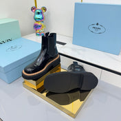 PRADA 25S CHELSEA BOOTS 50MM IN BLACK GLOSSY CALFSKIN