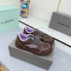 BALENCIAGA 25S SNEAKERS IN DEEP BROWN LEATHER