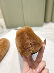 PRADA 25S MARY JANE BALLET FLATS IN BROWN FUR