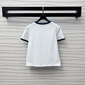 GG White Blue Cotton Jersey T-shirt With Print