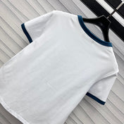 GG White Blue Cotton Jersey T-shirt With Print
