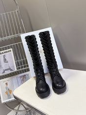 DIOR 25S D-ROAD BOOT IN BLACK GRAINED CALFSKIN