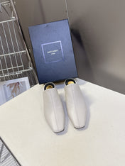 YSL 25S HIGH-HEEL SANDALS 75 MM IN WHITE LAMBSKIN