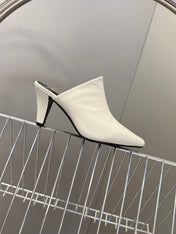YSL 25S HIGH-HEEL SANDALS 75 MM IN WHITE LAMBSKIN